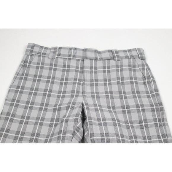 Vintage Dickies Mens 38x32 Spell Out Wide Leg Mechanic Work Pants Gray Plaid - Picture 2 of 11